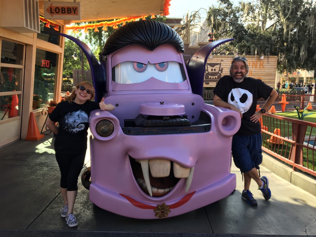 Co-hosts Tom, Michelle with Vampire Mater at the Disneyland Resort