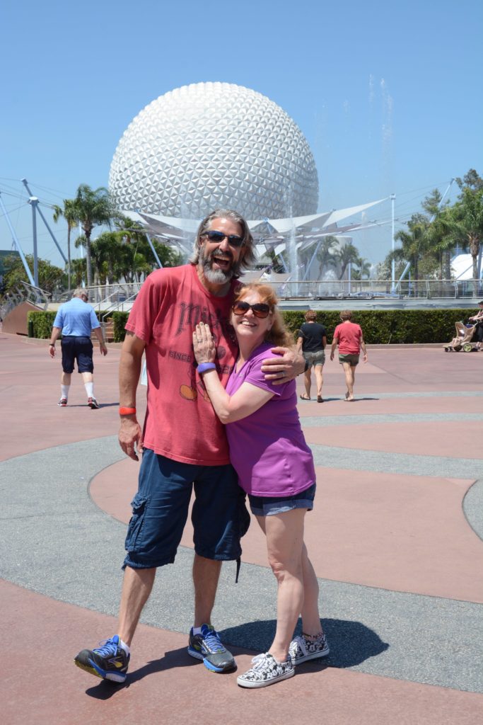 Tom and Michelle at Epcot - Our 2 Year Anniversary Celebration