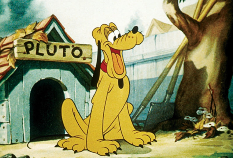 Pluto in front of his doghouse - All About Pluto - The Original Disney Dog