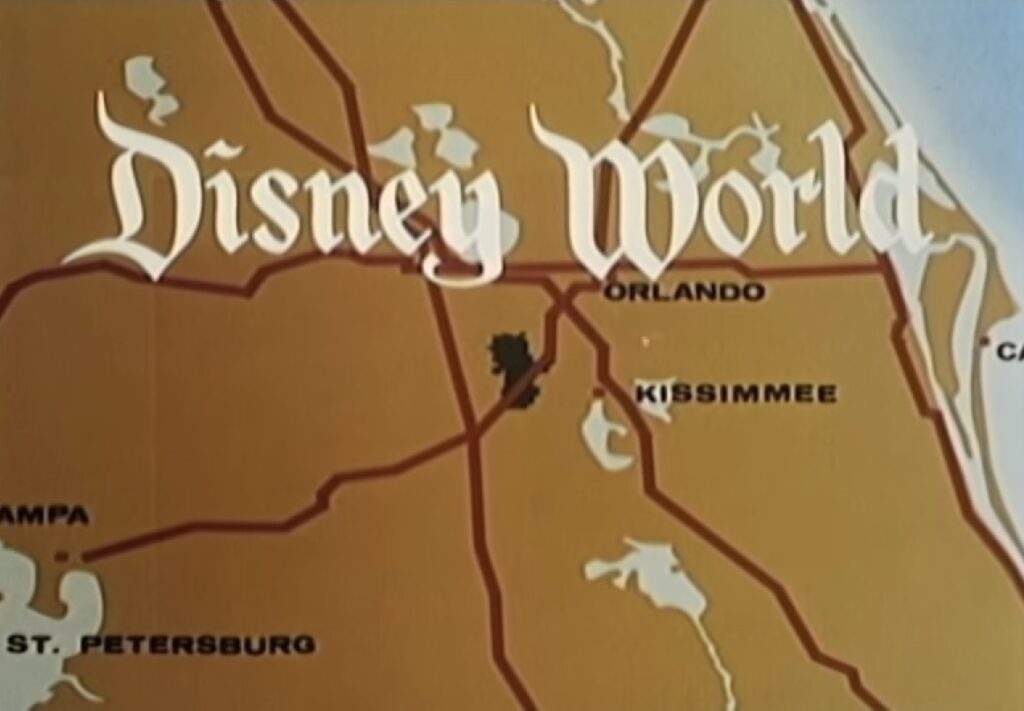 Disney Wold Map on the Television Announcement - Countdown to Walt Disney World's 50th Birthday - Part 1 - Disney's Map to the Magic, Kingdom