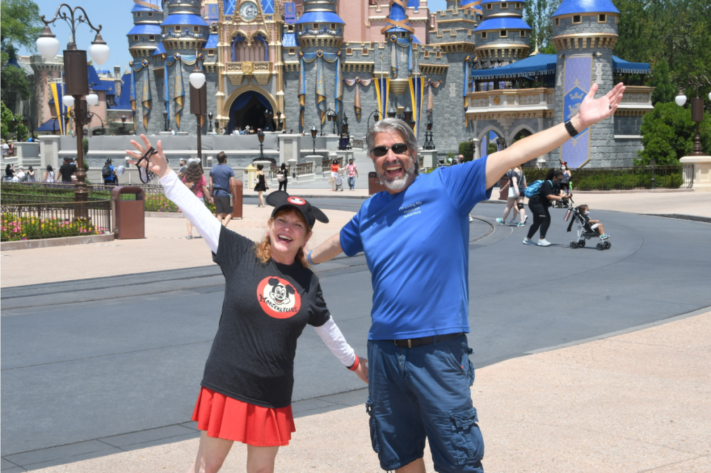 Tom and Michelle in front of Cinderella Castle at Magic Kingdom - Our April Walt Disney World Trip Recap - Part 2