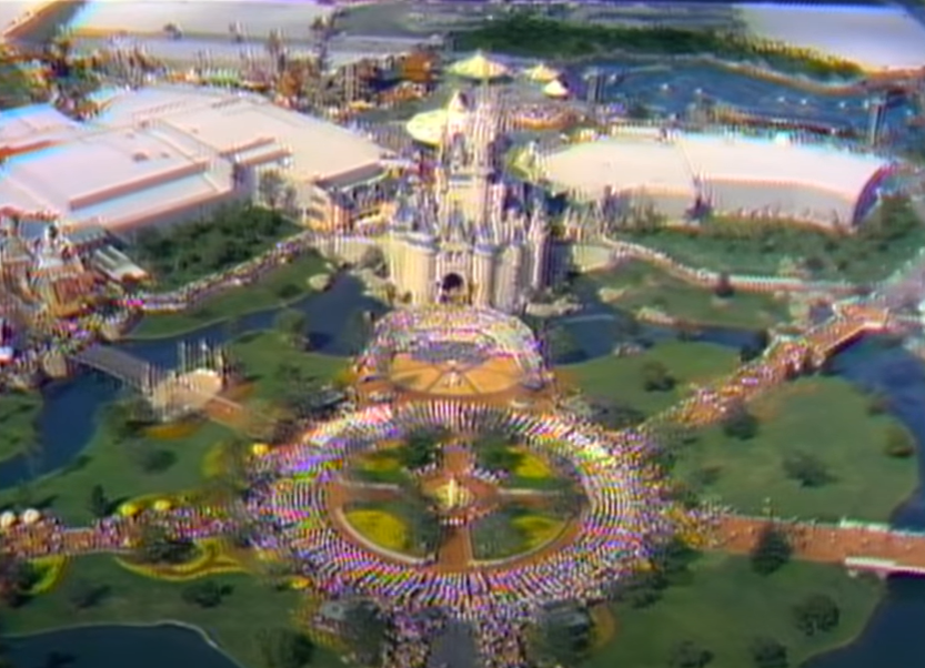 Aerial view of Magic Kingdom for the Opening Day Gala of Walt Disney World - Countdown To Walt Disney World's 50th Birthday - Part 6B - The Wonderful World Of Disney (cont.)