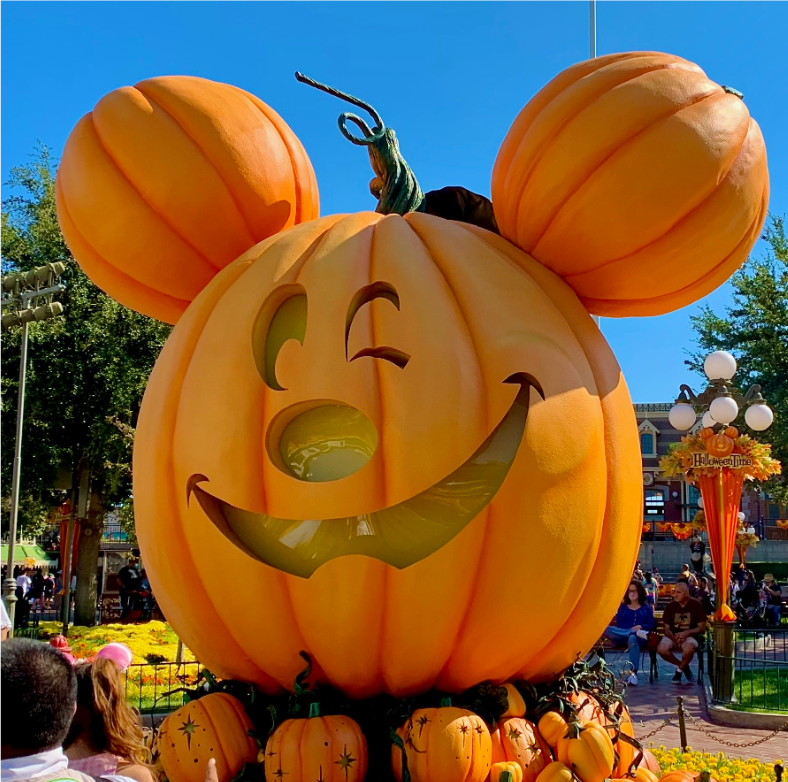 Mickey Pumpkin on Main Street USA at Disneyland - HalloweenTime Food & Fun At Disney Parks