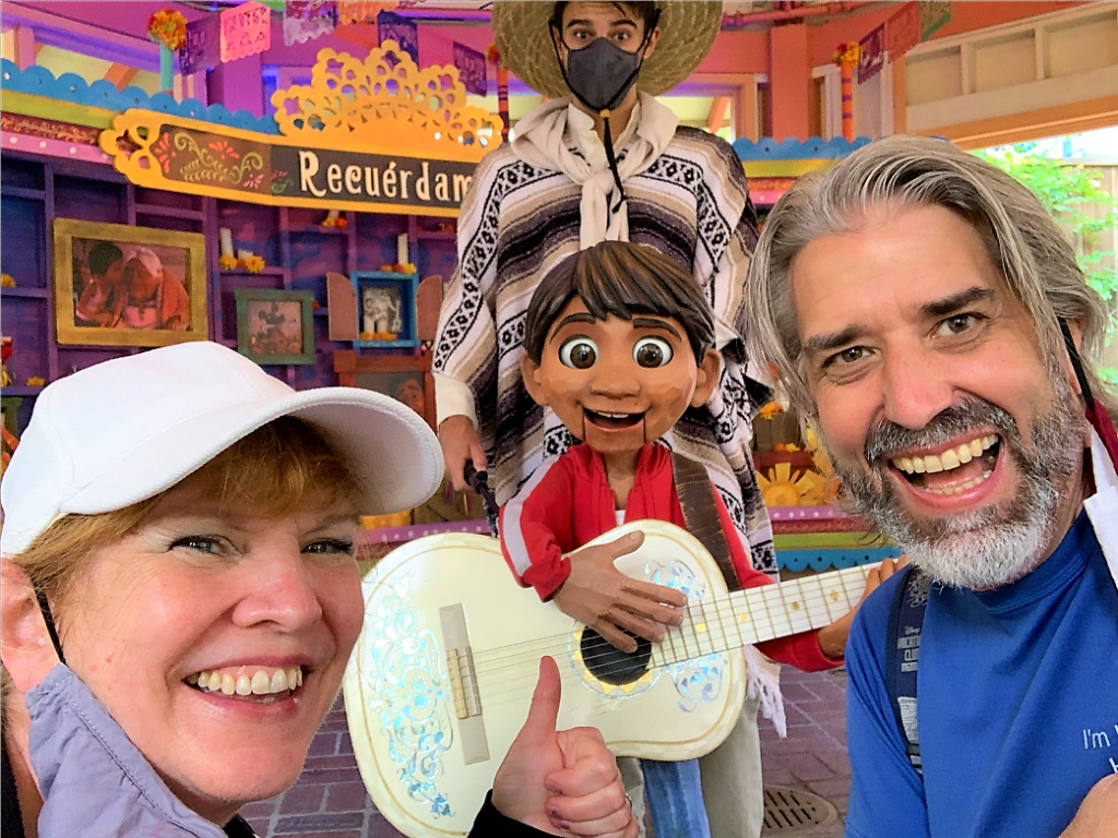 Tom and Michelle with Miguel from Coco at Disney California Adventure Park - September Visits To The Disneyland Resort