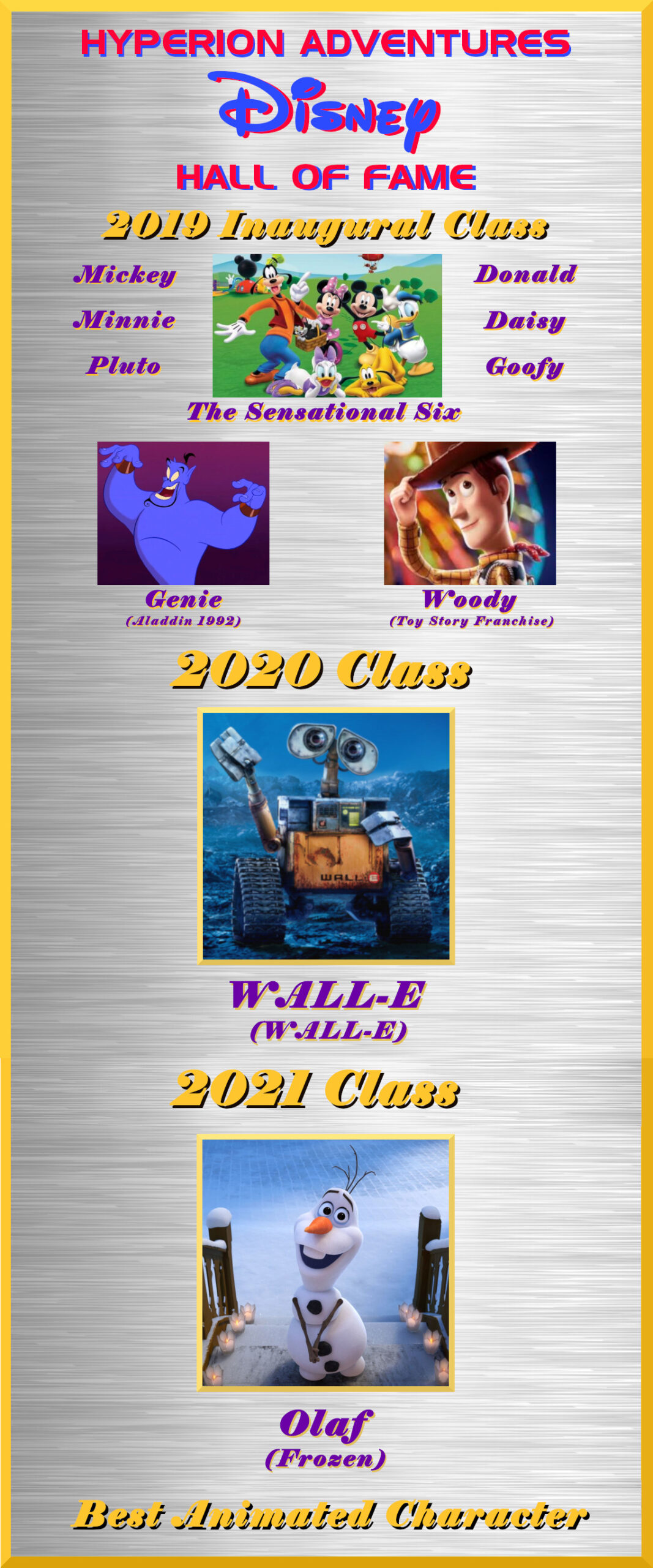 Hyperion Adventures Disney Hall of Fame - Best Animated Characters