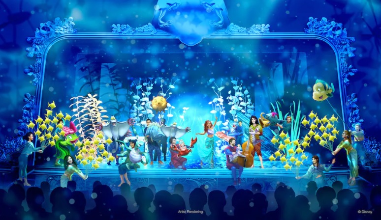 Disney's Little Mermaid concept art for the reimagined show debuting aboard the Disney Wish - Disneyland Through the Eyes of a Teenager - New Lands & Experiences