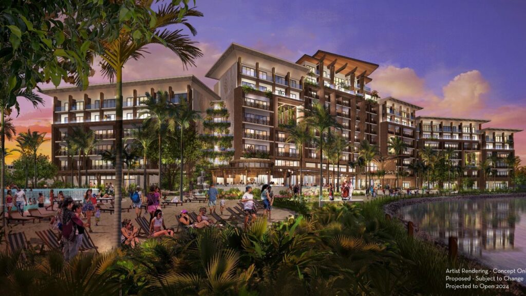 Concept art for the new DVC tower at the Polynesian Village Resort - Creating Disney Magic - Disney Parks Background Music
