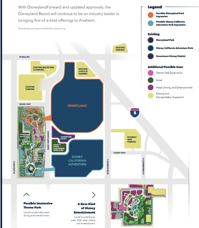 Disneyland Forward Possibilities Map and Legend