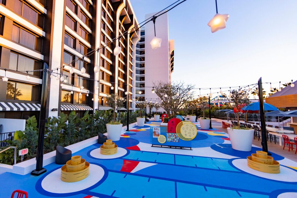 Pixar Shorts Court game area at Pixar Place Hotel at Disneyland Resort